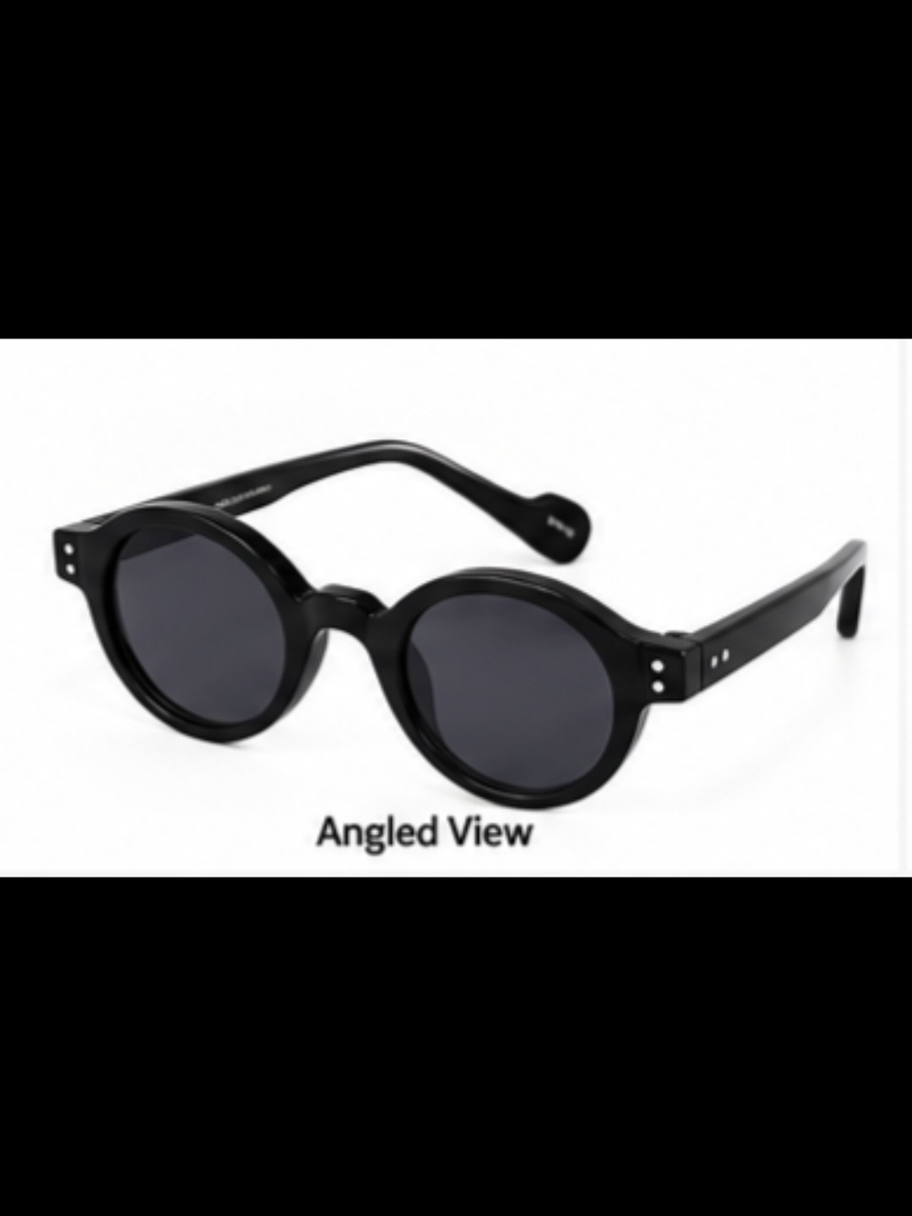 Unisex Round Black Sunglasses with UV Protection